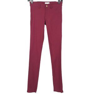 Hot & Delicious Skinny Stretchy Pant Womens Size S Burgundy NEW